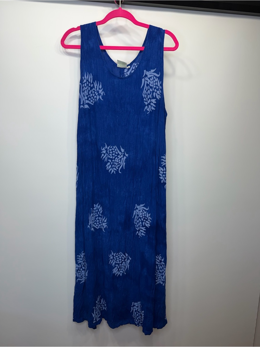 Blue Floral Maxi Dress - Breathable Summer Sleeveless Style